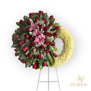 CORONA FUNEBRE ROJA